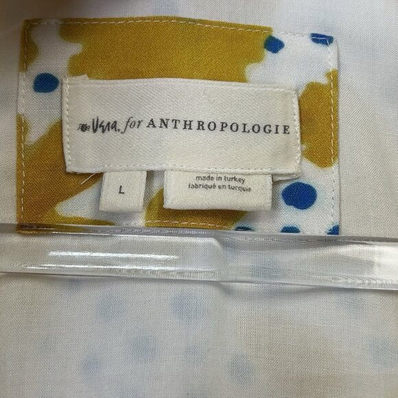 Vera for Anthropologie Buttercup Dress Women’s Size Large Puff Sleeves Pockets - Picture 3 of 8